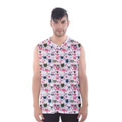 Adorable Seamless Cat Head Pattern01 Men s Basketball Tank Top