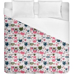 Adorable Seamless Cat Head Pattern01 Duvet Cover (king Size)