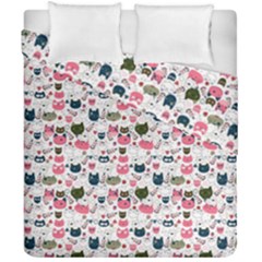 Adorable Seamless Cat Head Pattern01 Duvet Cover Double Side (california King Size)