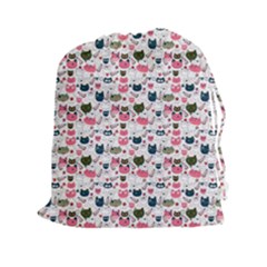 Adorable Seamless Cat Head Pattern01 Drawstring Pouch (2xl)