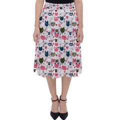 Adorable Seamless Cat Head Pattern01 Classic Midi Skirt