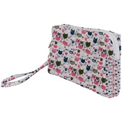 Adorable Seamless Cat Head Pattern01 Wristlet Pouch Bag (small) by TastefulDesigns