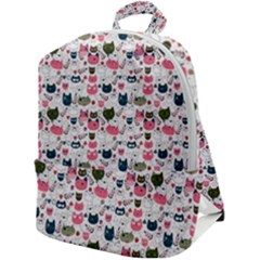 Adorable Seamless Cat Head Pattern01 Zip Up Backpack