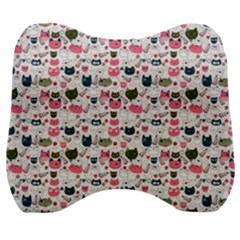 Adorable Seamless Cat Head Pattern01 Velour Head Support Cushion