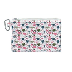 Adorable Seamless Cat Head Pattern01 Canvas Cosmetic Bag (medium)