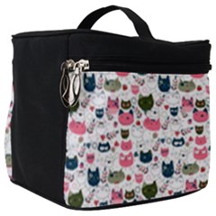 Adorable Seamless Cat Head Pattern01 Make Up Travel Bag (big) by TastefulDesigns