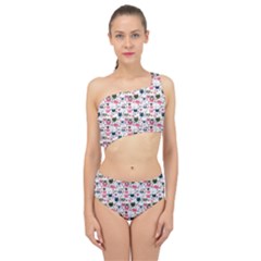 Adorable Seamless Cat Head Pattern01 Spliced Up Two Piece Swimsuit