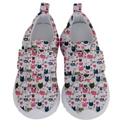 Adorable Seamless Cat Head Pattern01 Kids  Velcro No Lace Shoes