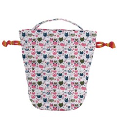 Adorable Seamless Cat Head Pattern01 Drawstring Bucket Bag