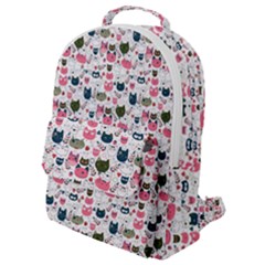 Adorable Seamless Cat Head Pattern01 Flap Pocket Backpack (small) by TastefulDesigns