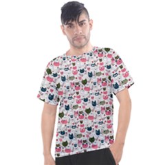 Adorable Seamless Cat Head Pattern01 Men s Sport Top