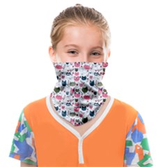 Adorable Seamless Cat Head Pattern01 Face Covering Bandana (kids)