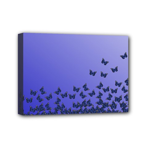 Gradient Butterflies Pattern, Flying Insects Theme Mini Canvas 7  X 5  (stretched) by Casemiro