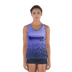 Gradient Butterflies Pattern, Flying Insects Theme Sport Tank Top  by Casemiro