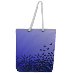 Gradient Butterflies Pattern, Flying Insects Theme Full Print Rope Handle Tote (large) by Casemiro