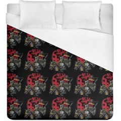 Middle Ages Knight With Morning Star And Horse Duvet Cover (king Size) by DinzDas