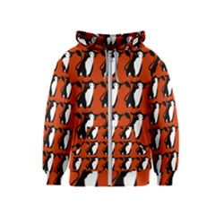  Bull In Comic Style Pattern - Mad Farming Animals Kids  Zipper Hoodie by DinzDas