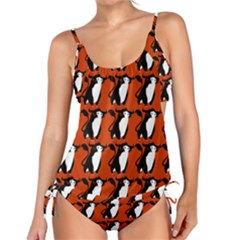  Bull In Comic Style Pattern - Mad Farming Animals Tankini Set by DinzDas