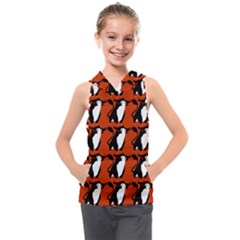  Bull In Comic Style Pattern - Mad Farming Animals Kids  Sleeveless Hoodie by DinzDas