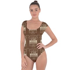 A Cookie A Day Keeps Sadness Away Short Sleeve Leotard  by DinzDas