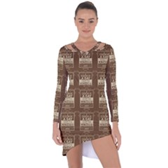 A Cookie A Day Keeps Sadness Away Asymmetric Cut-out Shift Dress by DinzDas