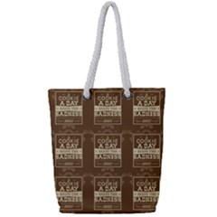 A Cookie A Day Keeps Sadness Away Full Print Rope Handle Tote (small) by DinzDas