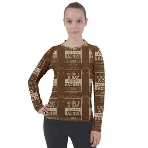 A Cookie A Day Keeps Sadness Away Women s Pique Long Sleeve Tee by DinzDas