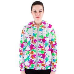 Bright Multicolored Abstract Print Women s Zipper Hoodie by dflcprintsclothing