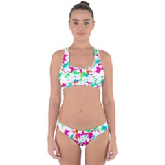 Bright Multicolored Abstract Print Cross Back Hipster Bikini Set by dflcprintsclothing