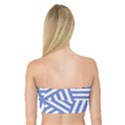 Geometric blue and white lines, stripes pattern Bandeau Top View2