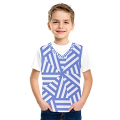 Geometric Blue And White Lines, Stripes Pattern Kids  Sportswear by Casemiro