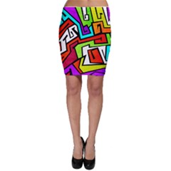 Graffitti Pattern Bodycon Skirt by designsbymallika