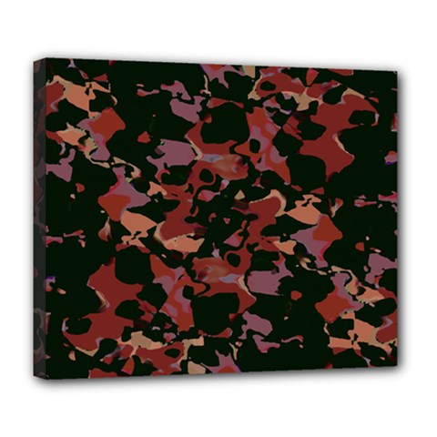 Red Dark Camo Abstract Print Deluxe Canvas 24  X 20  (stretched) by dflcprintsclothing