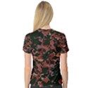 Red Dark Camo Abstract Print V-Neck Sport Mesh Tee View2