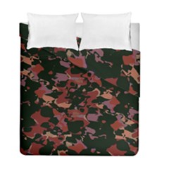 Red Dark Camo Abstract Print Duvet Cover Double Side (full/ Double Size) by dflcprintsclothing