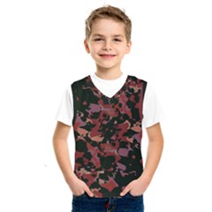 Red Dark Camo Abstract Print Kids  Sportswear by dflcprintsclothing