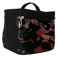 Red Dark Camo Abstract Print Make Up Travel Bag (small) by dflcprintsclothing