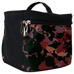 Red Dark Camo Abstract Print Make Up Travel Bag (big) by dflcprintsclothing