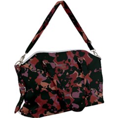 Red Dark Camo Abstract Print Canvas Crossbody Bag by dflcprintsclothing