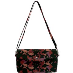 Red Dark Camo Abstract Print Removable Strap Clutch Bag by dflcprintsclothing