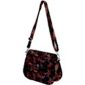 Red Dark Camo Abstract Print Saddle Handbag View2