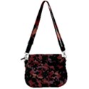 Red Dark Camo Abstract Print Saddle Handbag View3