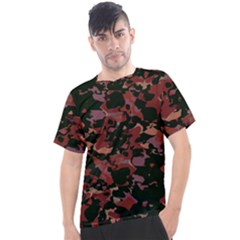 Red Dark Camo Abstract Print Men s Sport Top by dflcprintsclothing