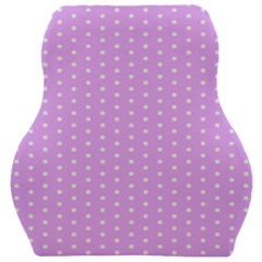 White Polka Dot Pastel Purple Background, Pink Color Vintage Dotted Pattern Car Seat Velour Cushion  by Casemiro