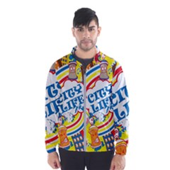 Colorful city life horizontal seamless pattern urban city Men s Windbreaker