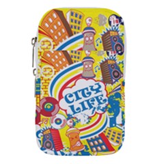 Colorful city life horizontal seamless pattern urban city Waist Pouch (Large)