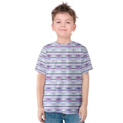 Pastel Lines, Bars Pattern, Pink, Light Blue, Purple Colors Kids  Cotton Tee