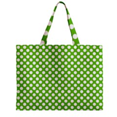 Pastel Green Lemon, White Polka Dots Pattern, Classic, Retro Style Zipper Mini Tote Bag by Casemiro