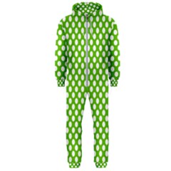 Pastel Green Lemon, White Polka Dots Pattern, Classic, Retro Style Hooded Jumpsuit (men)  by Casemiro