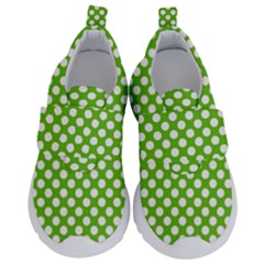 Pastel Green Lemon, White Polka Dots Pattern, Classic, Retro Style Kids  Velcro No Lace Shoes by Casemiro